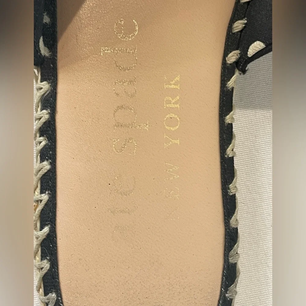 Kate Spade Espadrille Slides, Polka Dot Cotton, bows, 7, EUC